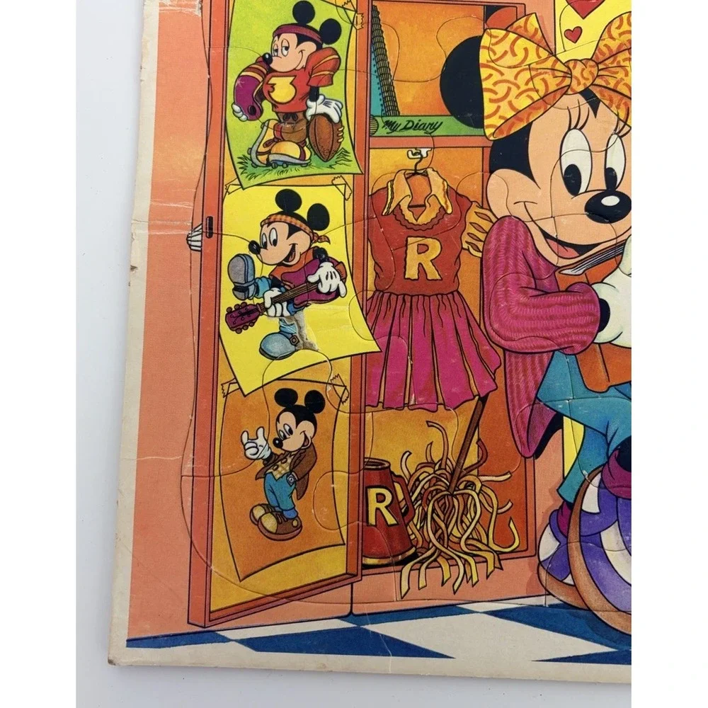 Vintage Disney Frame Tray Puzzles Minnie Mouse Cinderella Donald Duck Lot of 3